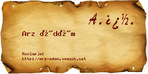 Arz Ádám névjegykártya