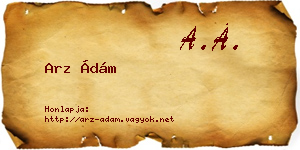 Arz Ádám névjegykártya